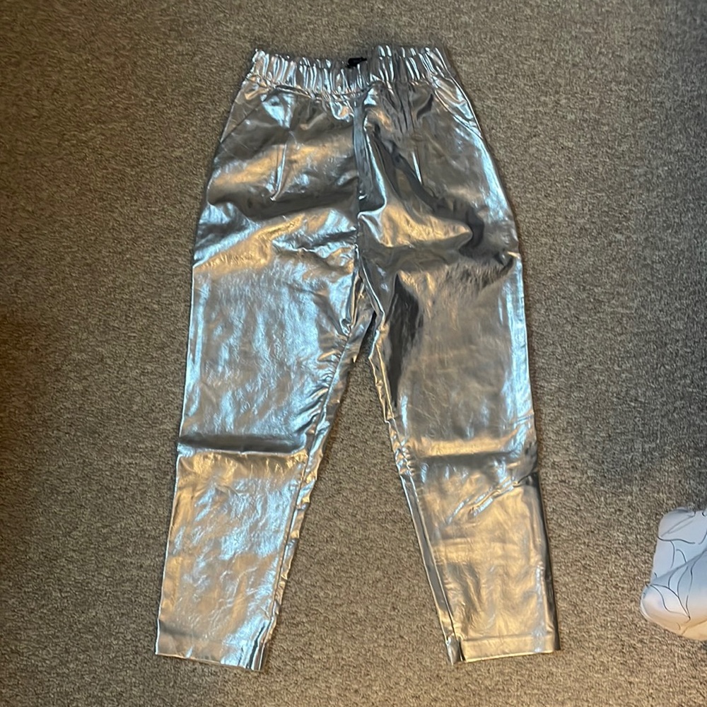 Silver metallic pants